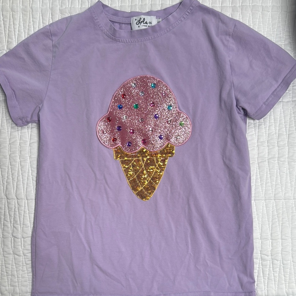 Lola and The Boys Purple Ice Cream T-Shirt